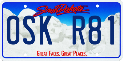 SD license plate 0SKR81