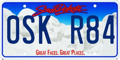 SD license plate 0SKR84
