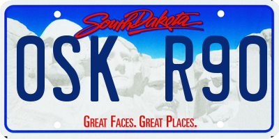 SD license plate 0SKR90