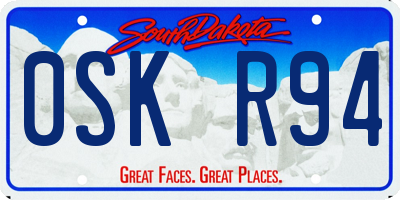 SD license plate 0SKR94