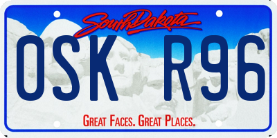 SD license plate 0SKR96