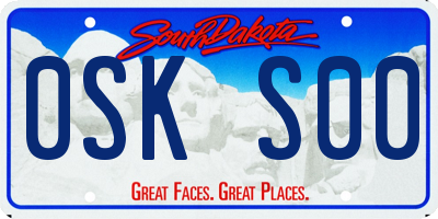SD license plate 0SKS00