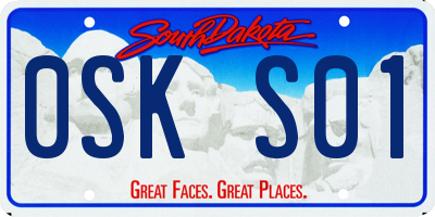 SD license plate 0SKS01