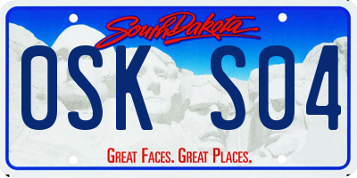 SD license plate 0SKS04