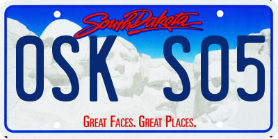 SD license plate 0SKS05