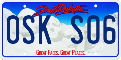 SD license plate 0SKS06