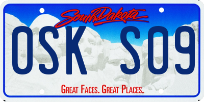 SD license plate 0SKS09
