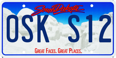 SD license plate 0SKS12
