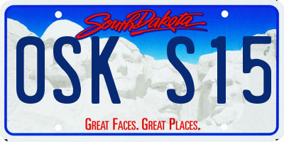 SD license plate 0SKS15