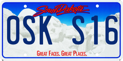 SD license plate 0SKS16
