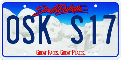 SD license plate 0SKS17