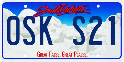 SD license plate 0SKS21