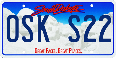SD license plate 0SKS22