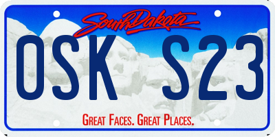SD license plate 0SKS23