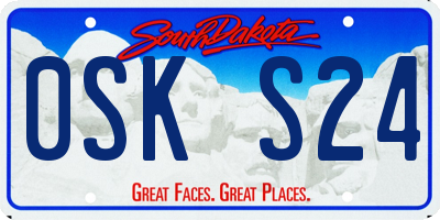 SD license plate 0SKS24