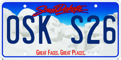 SD license plate 0SKS26