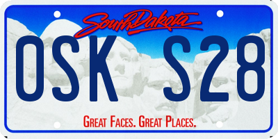 SD license plate 0SKS28