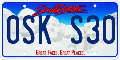 SD license plate 0SKS30