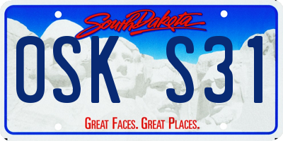 SD license plate 0SKS31