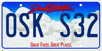 SD license plate 0SKS32