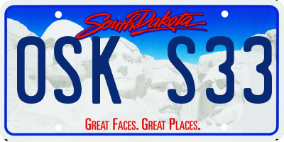 SD license plate 0SKS33