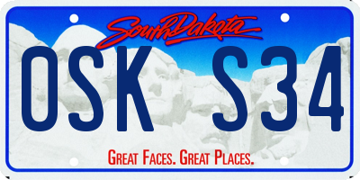 SD license plate 0SKS34