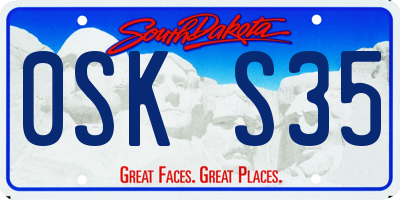 SD license plate 0SKS35