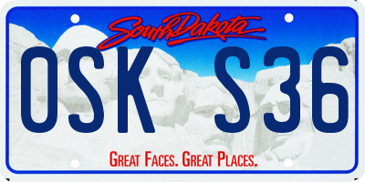 SD license plate 0SKS36