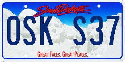 SD license plate 0SKS37