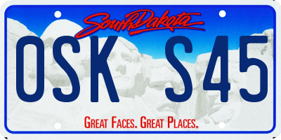 SD license plate 0SKS45