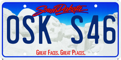 SD license plate 0SKS46