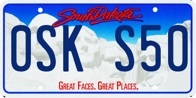 SD license plate 0SKS50