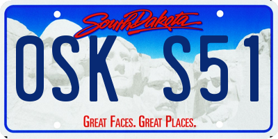 SD license plate 0SKS51