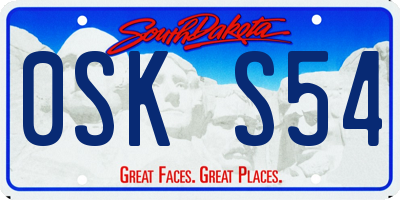 SD license plate 0SKS54