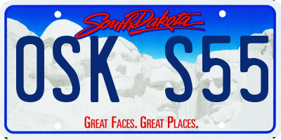 SD license plate 0SKS55