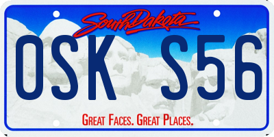 SD license plate 0SKS56