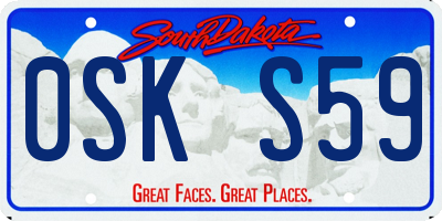 SD license plate 0SKS59