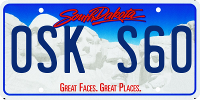 SD license plate 0SKS60