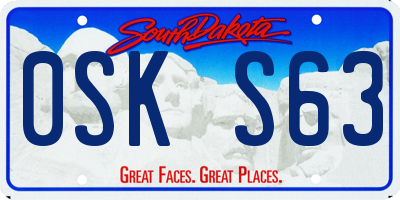 SD license plate 0SKS63