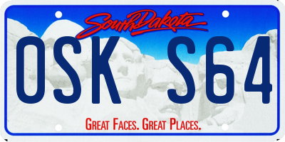 SD license plate 0SKS64