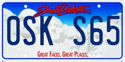 SD license plate 0SKS65