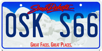 SD license plate 0SKS66