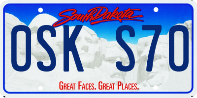 SD license plate 0SKS70