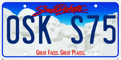 SD license plate 0SKS75