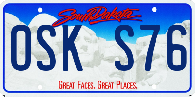 SD license plate 0SKS76