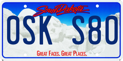 SD license plate 0SKS80