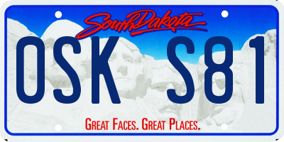 SD license plate 0SKS81