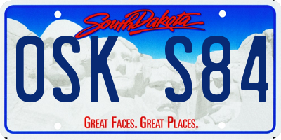 SD license plate 0SKS84