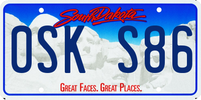 SD license plate 0SKS86