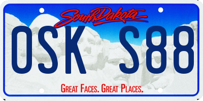 SD license plate 0SKS88
